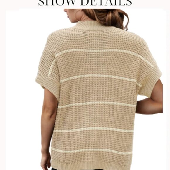 Lightweight Ribbed Knit Oversized Sweater Vest for Women - S-XXL Sizes Available - Picture 4 of 4